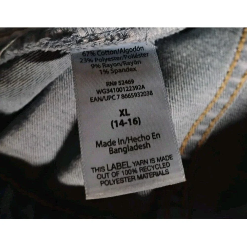 Wonder Nation Blue Button Front Denim Skirt Girls XL 14-16